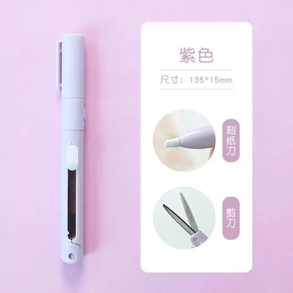 Multi-Function Folding Scissors Mini Engraving Knife Paper Trimmer