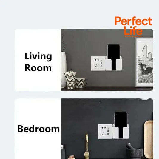 Wall Mounted Phone Holder Organizer with Remote Control Storage Dock