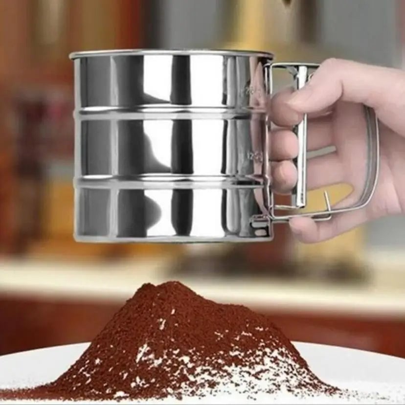 Stainless Steel Hand Held Flour Sieve - Fine Mesh Baking Sifter