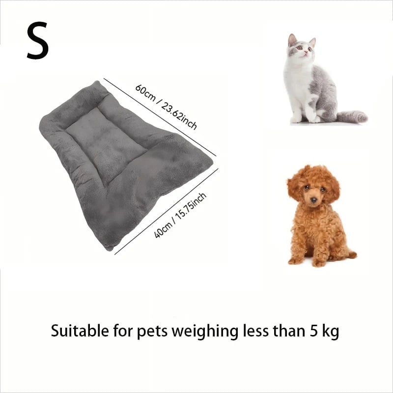 Large Plush Dog Bed - Thickened Soft Polyester Crate Mat Pet Sofa