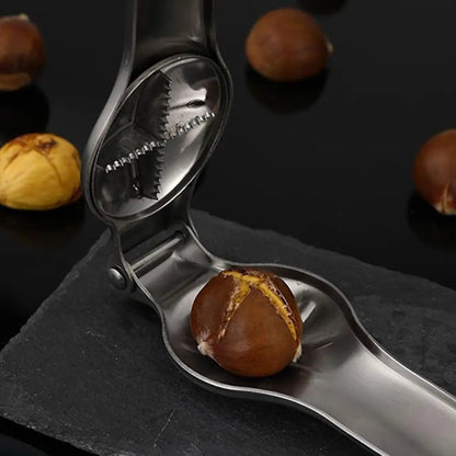 Stainless Steel 2-in-1 Chestnut Walnut Nut Cracker Opener Tool