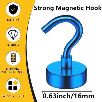 16mm Heavy Duty Magnetic Hooks - Strong Multi-Purpose Storage