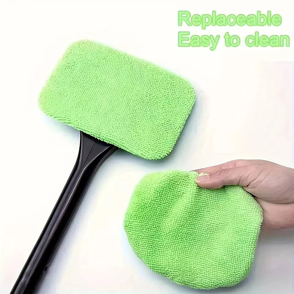 Car Window Cleaner Brush Kit Long Handle Windshield Interior Tool