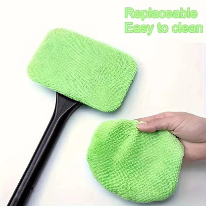 Car Window Cleaner Brush Kit Long Handle Windshield Interior Tool