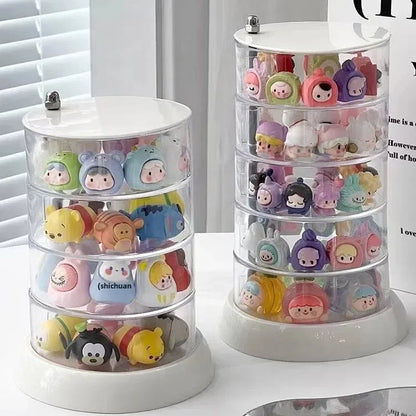 Multi-Layer Transparent Rotating Jewelry Storage Box Organizer