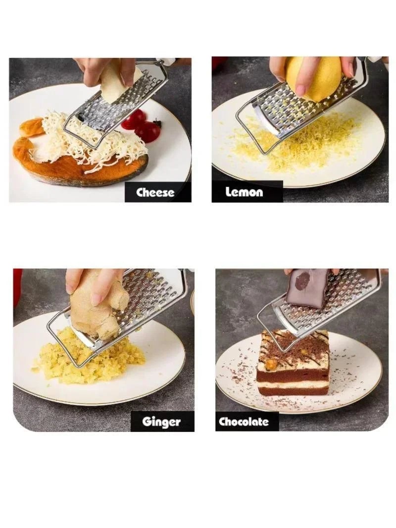 Stainless Steel Cheese Grater with Handle - Handheld Zester