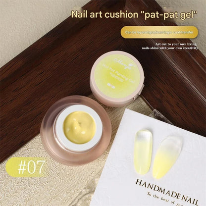 Cushion Patting Gel Polish - Ombre Black White Peach Gradient Nail Art