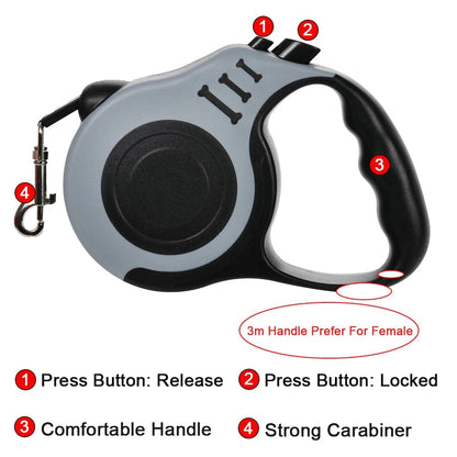 Retractable Dog Leash Automatic Nylon Multi-Size Puppy Lead