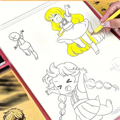 Anime Line Art Drawing Book - 48 Pages Hand-Drawn Outlines Tracing