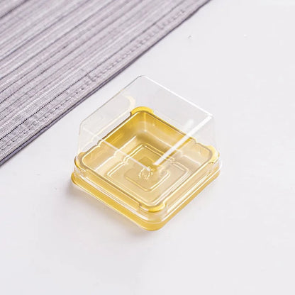 50pcs Mini Transparent Cake Boxes - Clear Cupcake Bakery Packaging