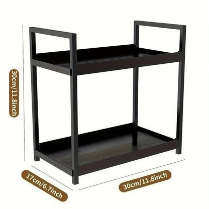 2-Tier Countertop Organizer - Cosmetic Storage Rack for Bathroom