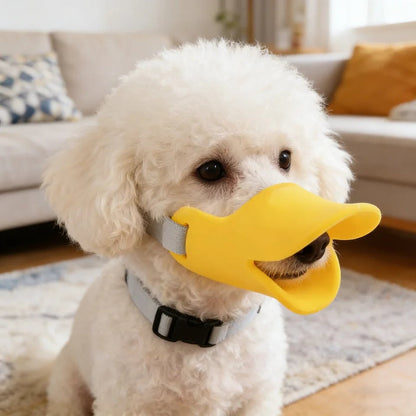 Soft Silicone Duck Bill Dog Muzzle - Anti-Bite Breathable Safety