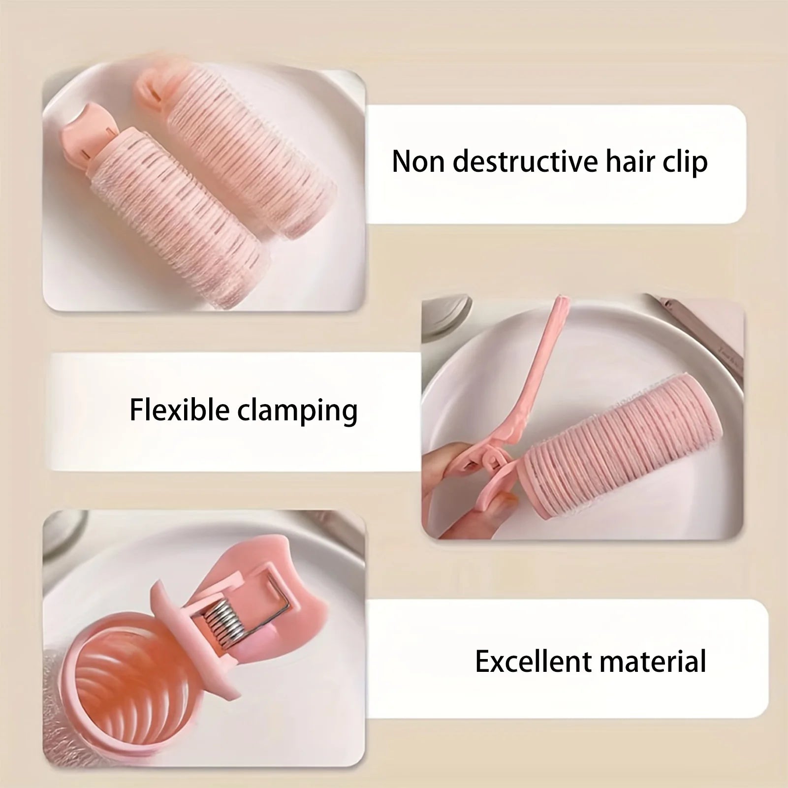 Heatless Hair Curlers Set - Lazy Rollers & Bangs Styling Clips