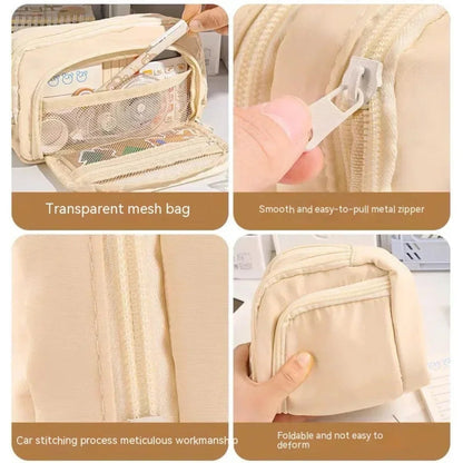 Multi-Layer Large Capacity Pencil Case - Student Stationery Storage