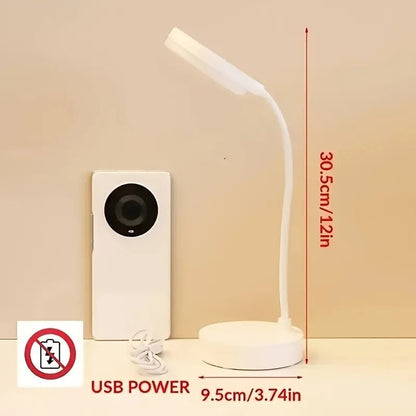 LED Desk Lamp 3-Level Dimmer USB Powered Eye-Care Warm White Light