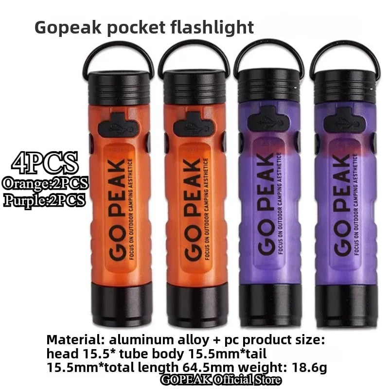 GOPEAK Mini LED Flashlight 5050 Pocket Keychain Clip Emergency Light