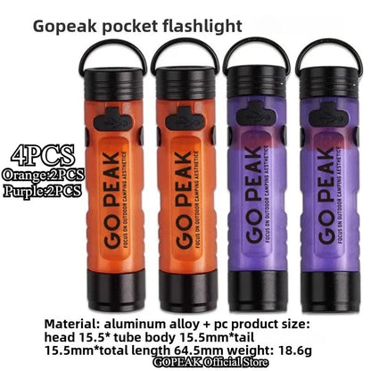 GOPEAK Mini LED Flashlight 5050 Pocket Keychain Clip Emergency Light