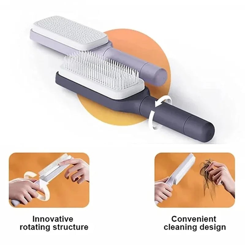 Self Cleaning Rotating Hairbrush Anti Static Massage Comb Auto