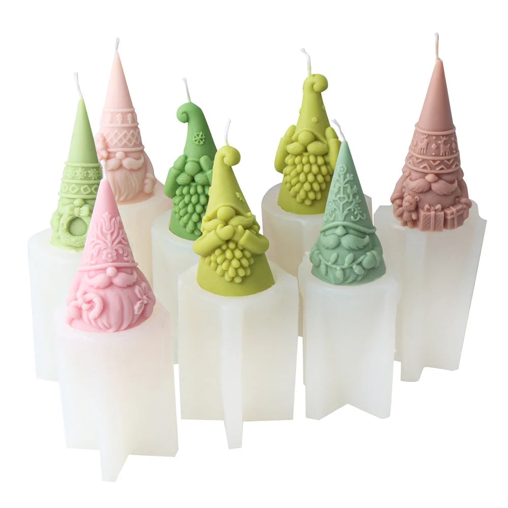 3D Silicone Dwarf Candle Mold - Christmas Plaster Resin Crafting Tool