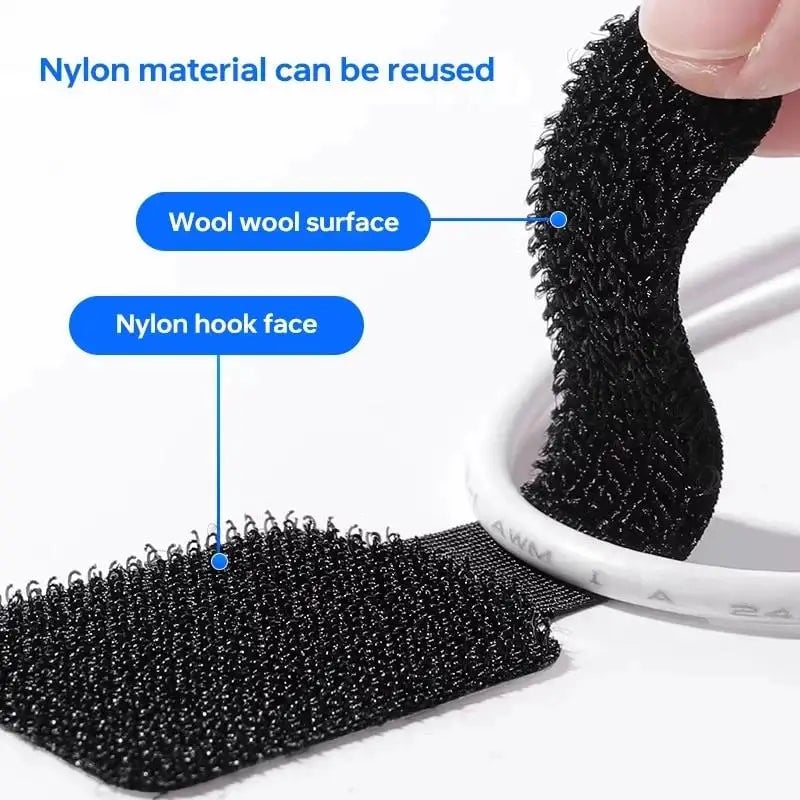 Reusable Self-Adhesive Cable Ties - Adjustable Wire Organizer