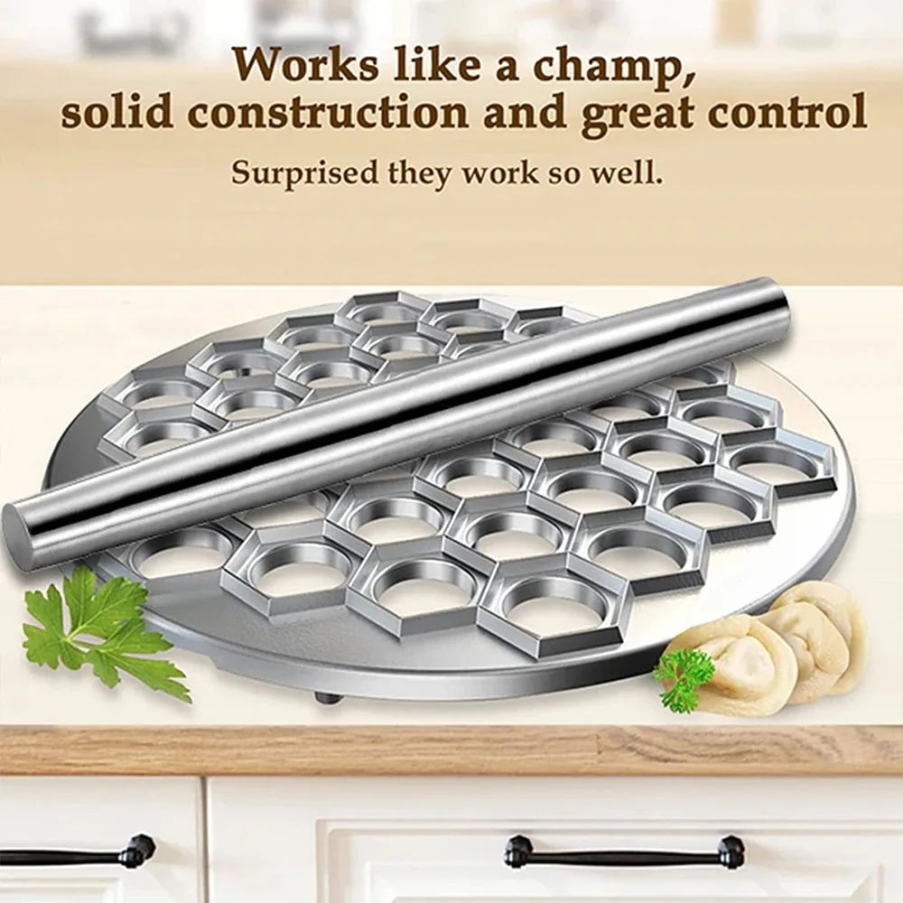 37-Hole Aluminum Pelmeni Dumpling Maker Mold - Russian Ravioli Cutter