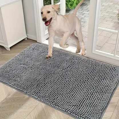Absorbent Microfiber Dog Door Mat Non-Slip Washable Muddy Paws
