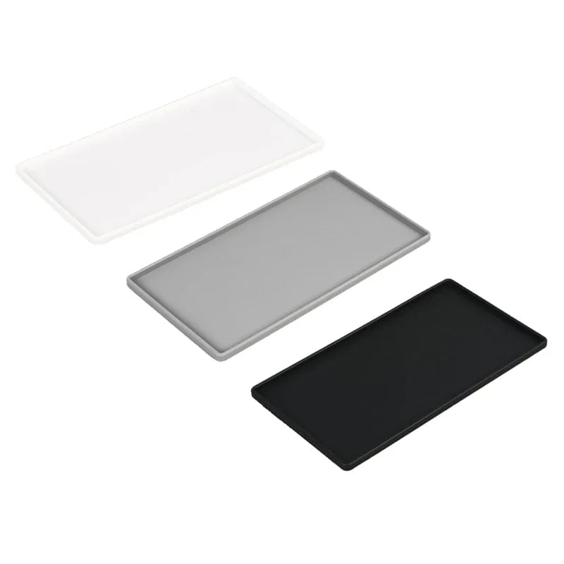 Silicone Anti-Slip Square Flat Tray - Bathroom Soap & Kitchen Holder