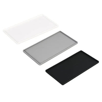 Silicone Anti-Slip Square Flat Tray - Bathroom Soap & Kitchen Holder