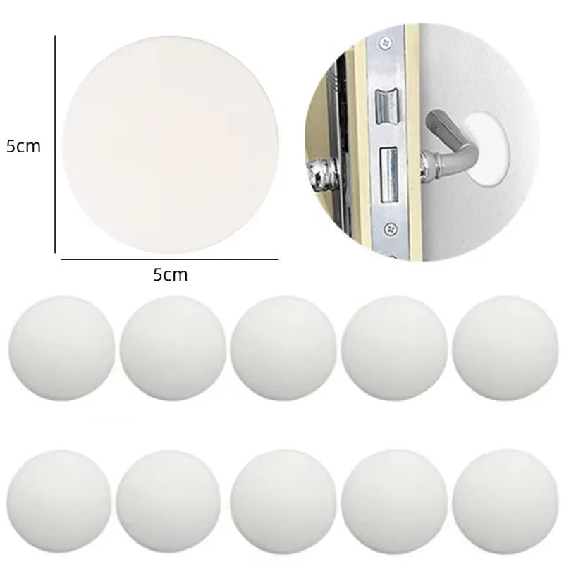 White Silicone Door Handle Bumpers Self Adhesive Wall Guards