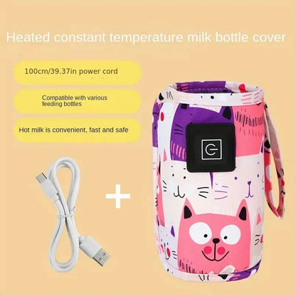USB Portable Bottle Warmer - Travel Insulated Milk Water Heater