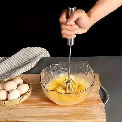 Stainless Steel Semi-Automatic Hand Press Rotary Mixer Kitchen Tool