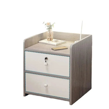 Nordic Modern Nightstand with Drawer - Wood Bedroom Storage Cabinet