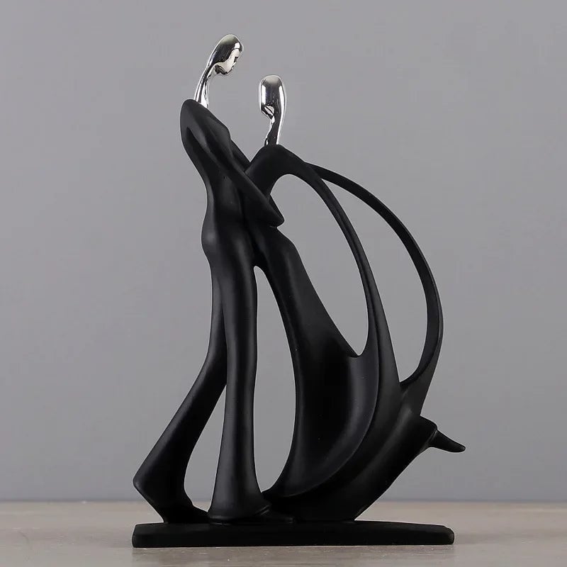 Nordic Art Dancing Couple Resin Figurine Home Decor Ornament