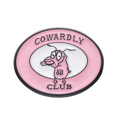 Courage Cowardly Dog Pink Enamel Brooch Pin - Kids Lapel Badge