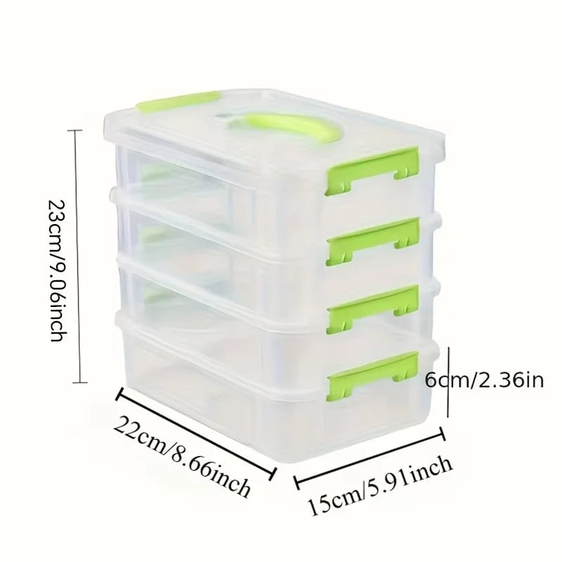 Transparent Grid Building Blocks Storage Box Stackable Drawer