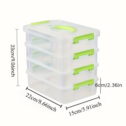 Transparent Grid Building Blocks Storage Box Stackable Drawer