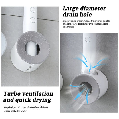 2pcs Wall Mount Electric Toothbrush Holder Self-Adhesive Bathroom