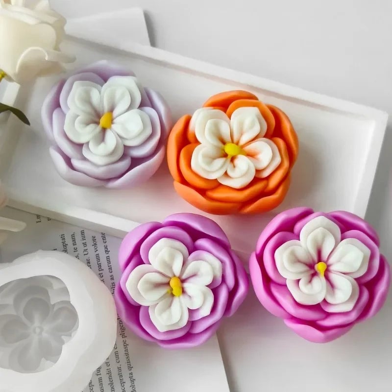 6cm Rose Flower Silicone Mold - Soap Candle Resin Gypsum DIY Craft