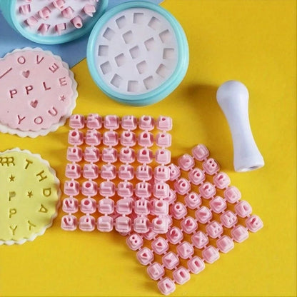 Customizable Alphabet Cookie Stamp Set - Interchangeable Letters DIY