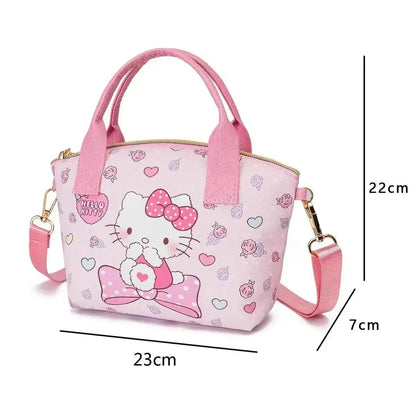 Hello Kitty Large Capacity PU Leather Crossbody Cosmetic Bag