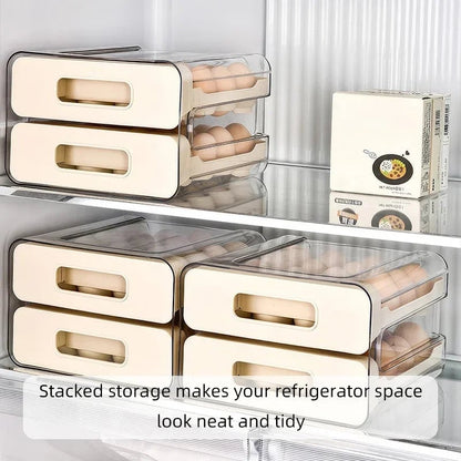 32-Compartment Drawer Style Refrigerator Egg Storage Organizer Box
