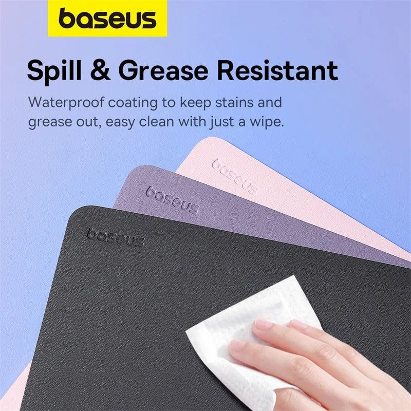 Baseus 26x21cm PU Leather Mouse Pad Waterproof Anti-slip Mat