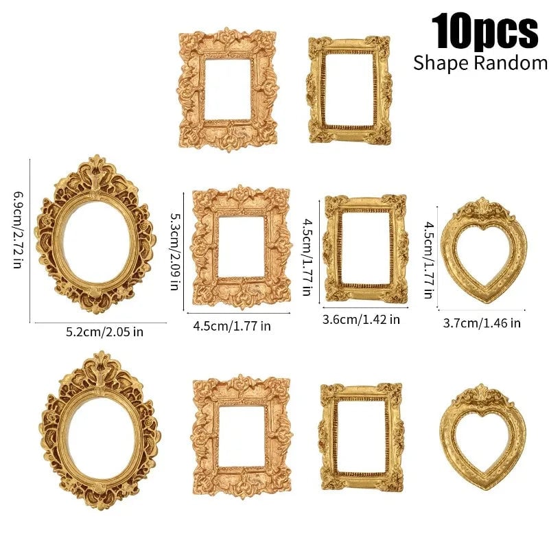 Mini Vintage Resin Picture Frames 10/30PCS Antique Silver Gold