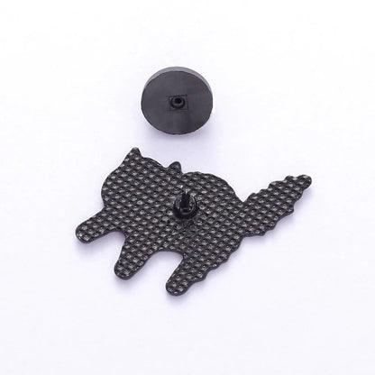 Black Cat Enamel Pin - Big Eyes Kitten Brooch Lapel Badge Jewelry