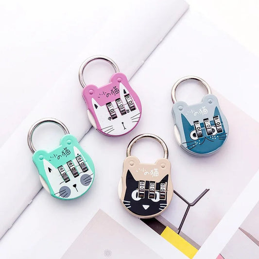 3-Digit TSA Cat Design Mini Combination Luggage Padlock Security