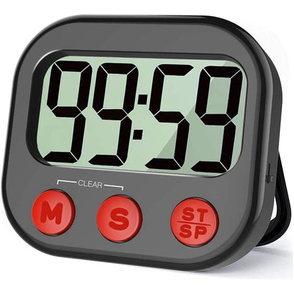 Digital Kitchen Timer Magnetic LCD Display Countdown Stopwatch Clock