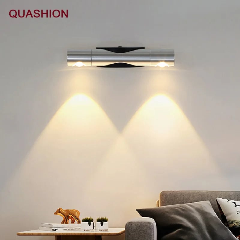 LED Dual-Head Rotatable Aluminum Wall Lamp - Adjustable Spotlight