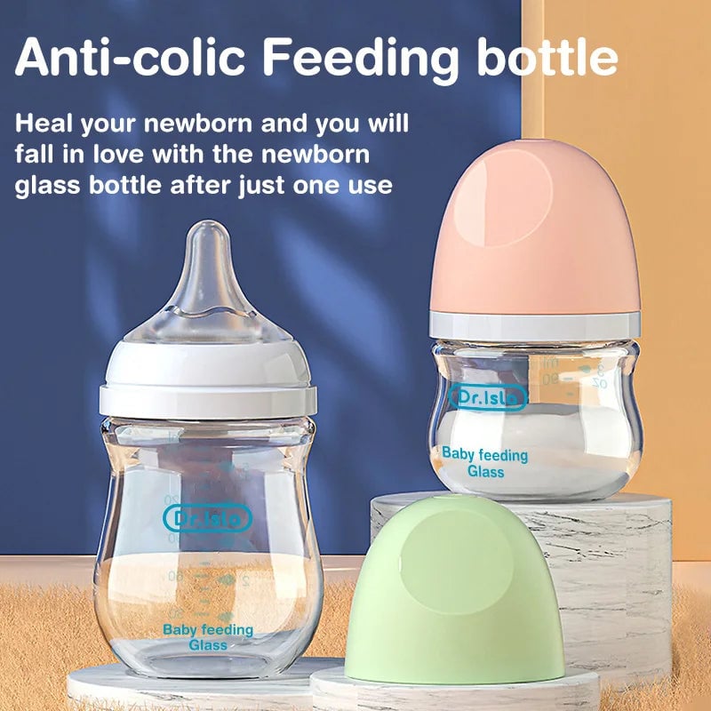 MAMIJOY Anti-Choke Glass Baby Bottles 90/160ML BPA Free 0-3 Months