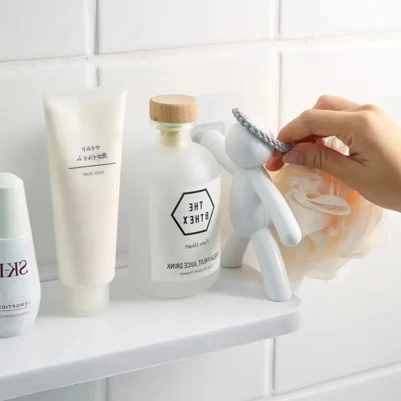 Self-Adhesive PP Bathroom Storage Rack Shampoo Shelf Organizer