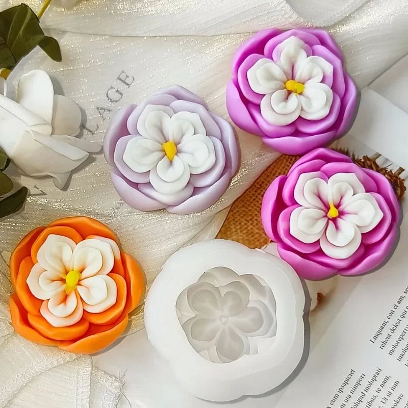 6cm Rose Flower Silicone Mold - Soap Candle Resin Gypsum DIY Craft